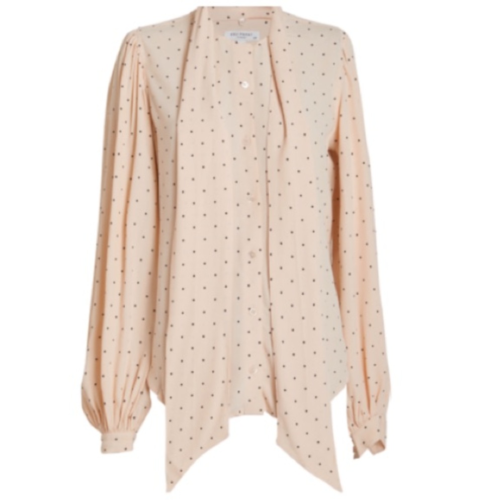 Equipment Square Patterned Silky Blouse With Remo… - image 1